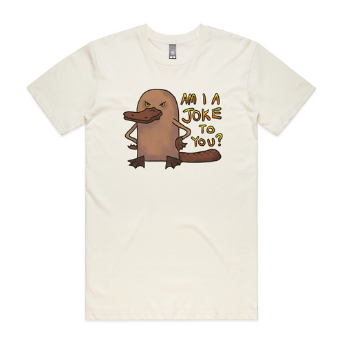 Platypus Joke Tee by Lonely Kids Club. All clothing from our T-shirts to our shorts and hoodies are ethically made, and printed packed and shipped from Sydney.
