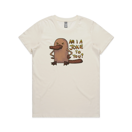 Platypus Joke Tee by Lonely Kids Club. All clothing from our T-shirts to our shorts and hoodies are ethically made, and printed packed and shipped from Sydney.