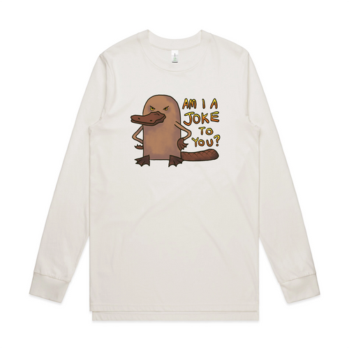 Platypus Joke Tee by Lonely Kids Club. All clothing from our T-shirts to our shorts and hoodies are ethically made, and printed packed and shipped from Sydney.
