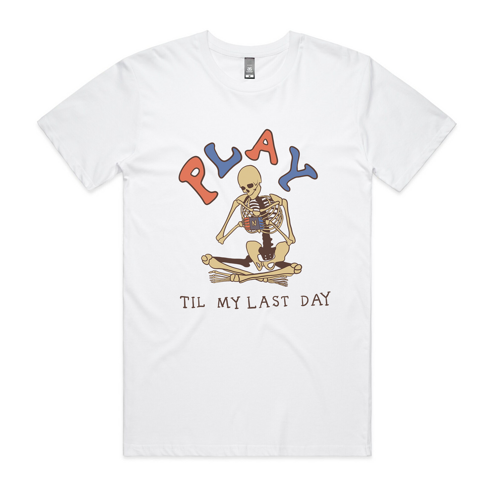 Play Til My Last Day retro gamer t shirt by Lonely Kids Club