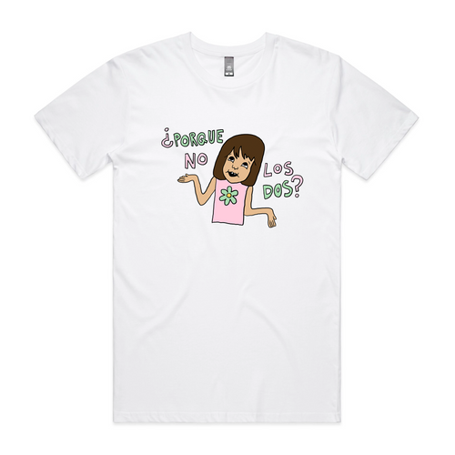 Porque No Los Dos Tee by Lonely Kids Club. All clothing from our T-shirts to our shorts and hoodies are ethically made, and printed packed and shipped from Sydney.
