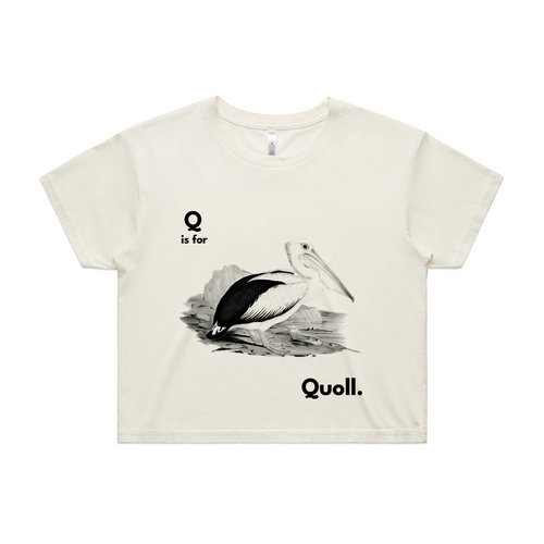 Q Is For Quoll Tee by Lonely Kids Club. All clothing from our T-shirts to our shorts and hoodies are ethically made, and printed packed and shipped from Sydney.
