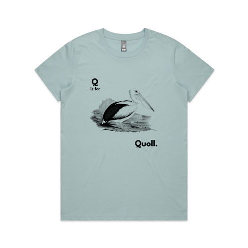 Q Is For Quoll Tee by Lonely Kids Club. All clothing from our T-shirts to our shorts and hoodies are ethically made, and printed packed and shipped from Sydney.