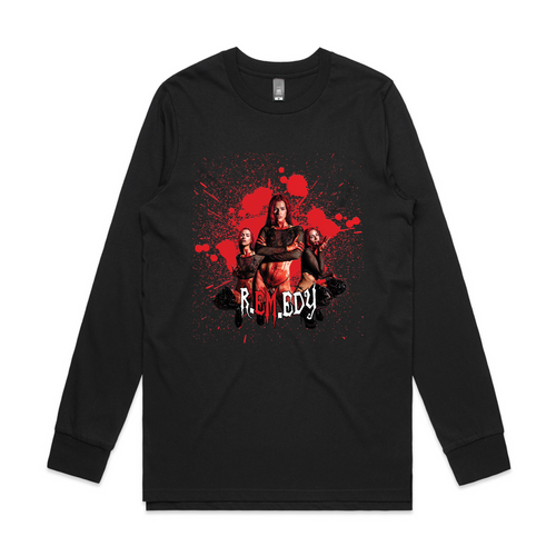 R.em.edy Blood Spatter Tee by Lonely Kids Club. All clothing from our T-shirts to our shorts and hoodies are ethically made, and printed packed and shipped from Sydney.