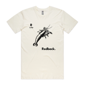 R Is For Redback Tee by Lonely Kids Club. All clothing from our T-shirts to our shorts and hoodies are ethically made, and printed packed and shipped from Sydney.