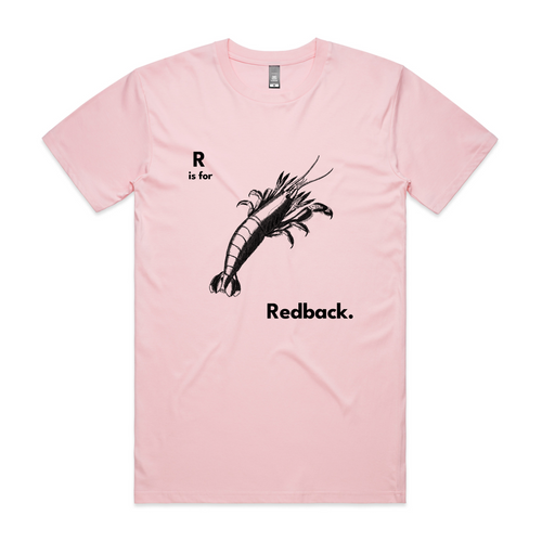 R Is For Redback Tee by Lonely Kids Club. All clothing from our T-shirts to our shorts and hoodies are ethically made, and printed packed and shipped from Sydney.