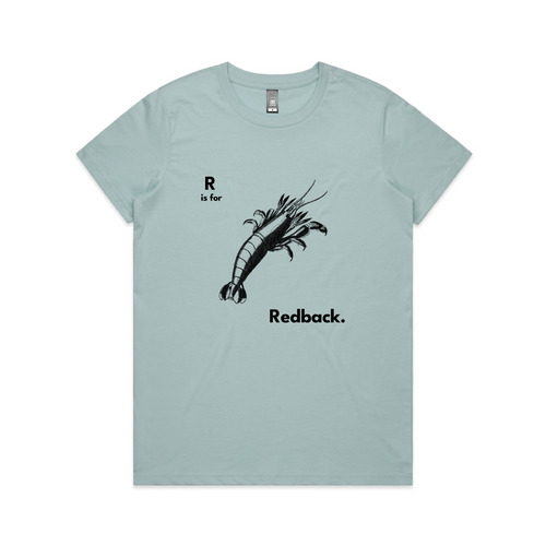 R Is For Redback Tee by Lonely Kids Club. All clothing from our T-shirts to our shorts and hoodies are ethically made, and printed packed and shipped from Sydney.
