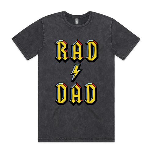 Rad Dad Tee by Lonely Kids Club. All clothing from our T-shirts to our shorts and hoodies are ethically made, and printed packed and shipped from Sydney.