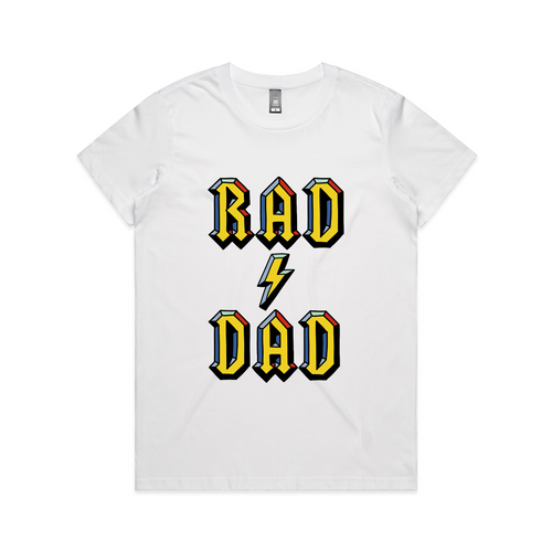 Rad Dad Tee by Lonely Kids Club. All clothing from our T-shirts to our shorts and hoodies are ethically made, and printed packed and shipped from Sydney.