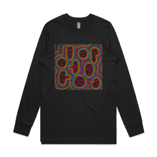 Rainbow Faces Tee by Lonely Kids Club. All clothing from our T-shirts to our shorts and hoodies are ethically made, and printed packed and shipped from Sydney.