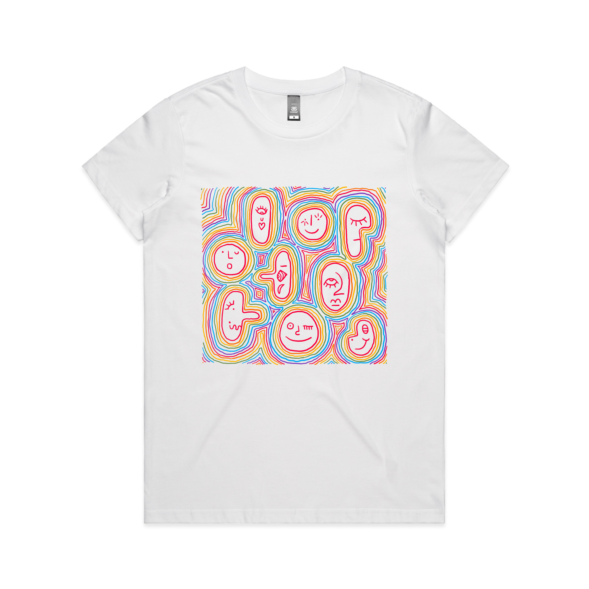 Rainbow Faces Tee