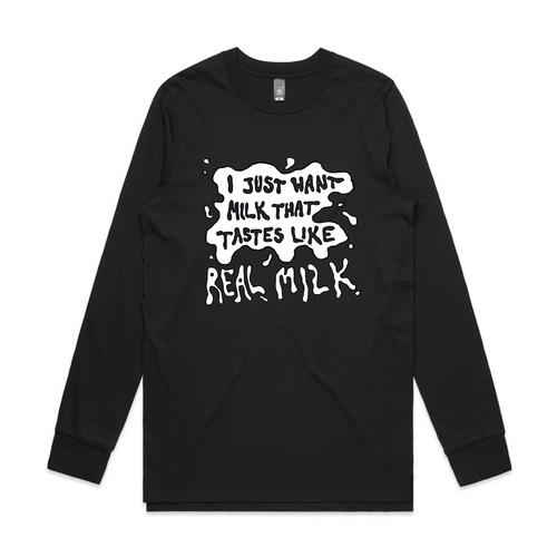 Real Milk Tee by Lonely Kids Club. All clothing from our T-shirts to our shorts and hoodies are ethically made, and printed packed and shipped from Sydney.