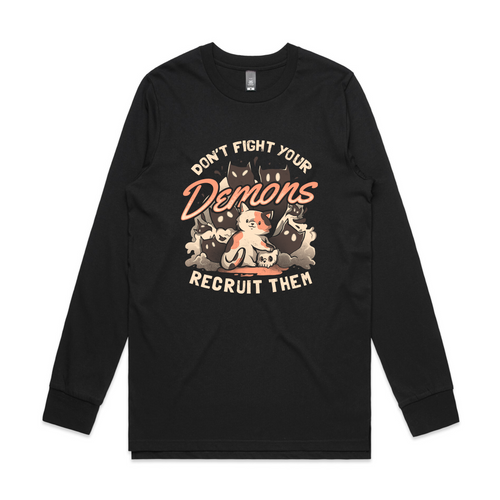Recruit Your Demons Tee by Lonely Kids Club. All clothing from our T-shirts to our shorts and hoodies are ethically made, and printed packed and shipped from Sydney.