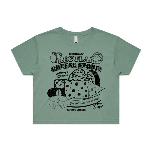 Regular Cheese Tee by Lonely Kids Club. All clothing from our T-shirts to our shorts and hoodies are ethically made, and printed packed and shipped from Sydney.