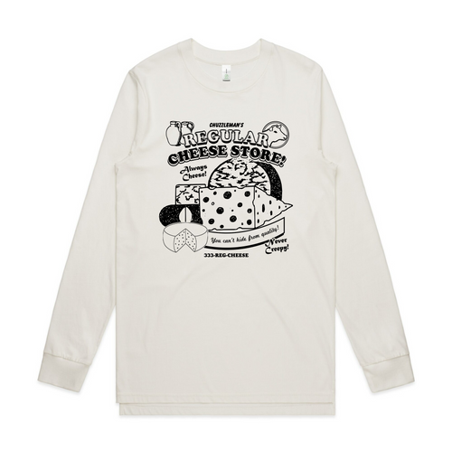 Regular Cheese Tee by Lonely Kids Club. All clothing from our T-shirts to our shorts and hoodies are ethically made, and printed packed and shipped from Sydney.