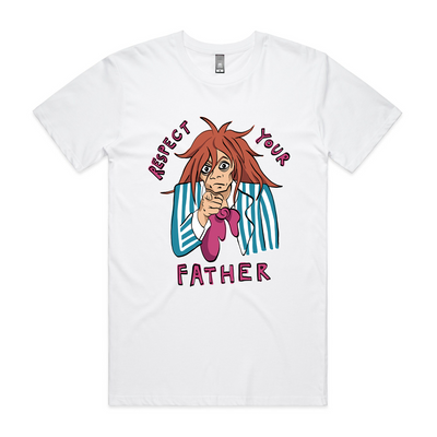Respect Your Father Tee by Lonely Kids Club. All clothing from our T-shirts to our shorts and hoodies are ethically made, and printed packed and shipped from Sydney.
