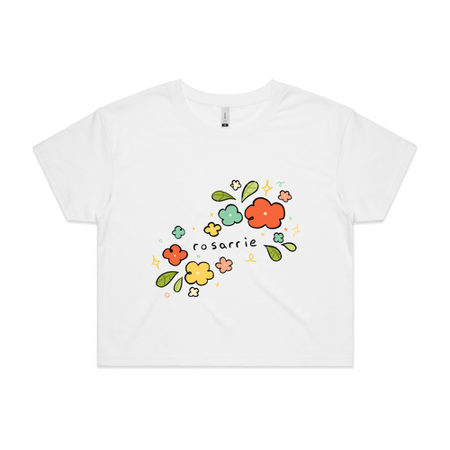 Rosarrie Flowers Tee by Lonely Kids Club. All clothing from our T-shirts to our shorts and hoodies are ethically made, and printed packed and shipped from Sydney.