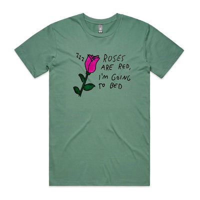 Roses Are Red Tee by Lonely Kids Club. All clothing from our T-shirts to our shorts and hoodies are ethically made, and printed packed and shipped from Sydney.