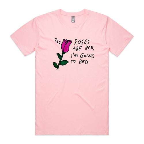 Roses Are Red Tee by Lonely Kids Club. All clothing from our T-shirts to our shorts and hoodies are ethically made, and printed packed and shipped from Sydney.