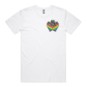 Rubik's Heart Tee by Lonely Kids Club. All clothing from our T-shirts to our shorts and hoodies are ethically made, and printed packed and shipped from Sydney.