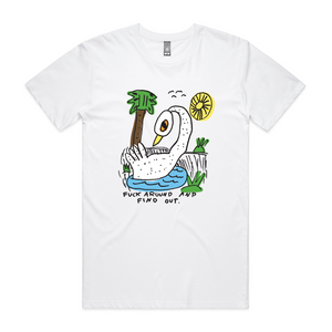 Rude Swan Tee by Lonely Kids Club. All clothing from our T-shirts to our shorts and hoodies are ethically made, and printed packed and shipped from Sydney.