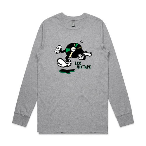 LKC Mixtape Running Record Tee by Lonely Kids Club. All clothing from our T-shirts to our shorts and hoodies are ethically made, and printed packed and shipped from Sydney.