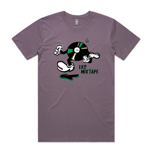 LKC Mixtape Running Record Tee by Lonely Kids Club. All clothing from our T-shirts to our shorts and hoodies are ethically made, and printed packed and shipped from Sydney.