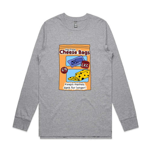 Stay Fresh Cheese Bags Tee by Lonely Kids Club. All clothing from our T-shirts to our shorts and hoodies are ethically made, and printed packed and shipped from Sydney.