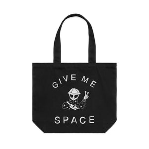Give Me Space Tote by Lonely Kids Club. All clothing from our T-shirts to our shorts and hoodies are ethically made, and printed packed and shipped from Sydney.