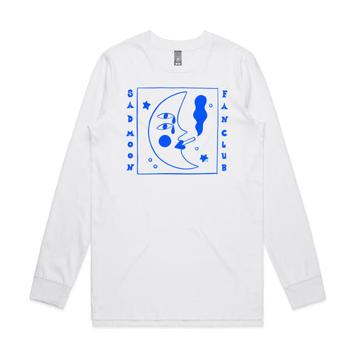 Sad Moon Fan Club Tee by Lonely Kids Club. All clothing from our T-shirts to our shorts and hoodies are ethically made, and printed packed and shipped from Sydney.