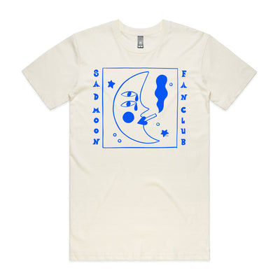 Sad Moon Fan Club Tee by Lonely Kids Club. All clothing from our T-shirts to our shorts and hoodies are ethically made, and printed packed and shipped from Sydney.
