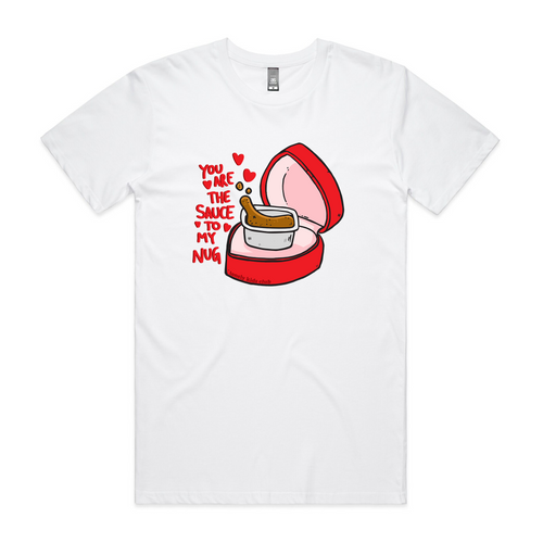 Sauce To My Nugget Tee by Lonely Kids Club. All clothing from our T-shirts to our shorts and hoodies are ethically made, and printed packed and shipped from Sydney.