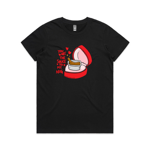 Sauce To My Nugget Tee by Lonely Kids Club. All clothing from our T-shirts to our shorts and hoodies are ethically made, and printed packed and shipped from Sydney.