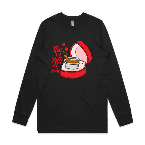 Sauce To My Nugget Tee by Lonely Kids Club. All clothing from our T-shirts to our shorts and hoodies are ethically made, and printed packed and shipped from Sydney.