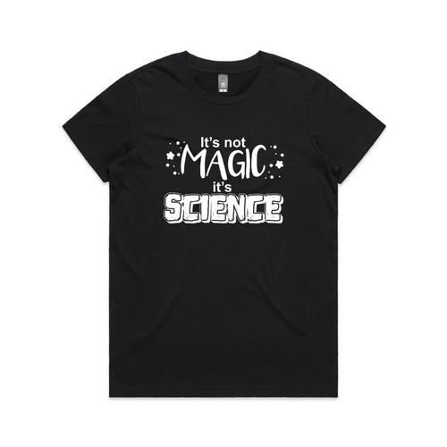 Science Not Magic Tee by Lonely Kids Club. All clothing from our T-shirts to our shorts and hoodies are ethically made, and printed packed and shipped from Sydney.