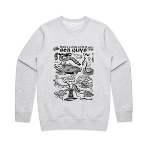 Sea Guys Jumper by Lonely Kids Club. All clothing from our T-shirts to our shorts and hoodies are ethically made, and printed packed and shipped from Sydney.