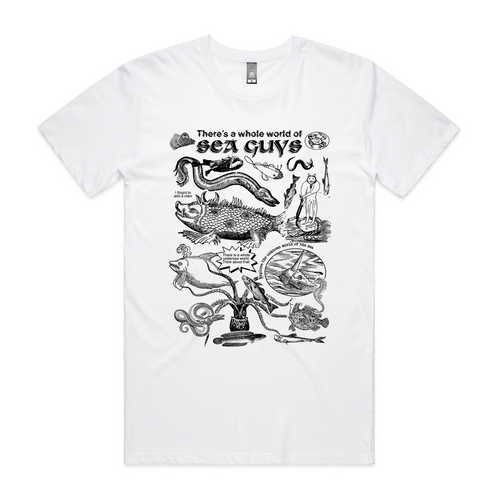 Sea Guys Tee by Lonely Kids Club. All clothing from our T-shirts to our shorts and hoodies are ethically made, and printed packed and shipped from Sydney.