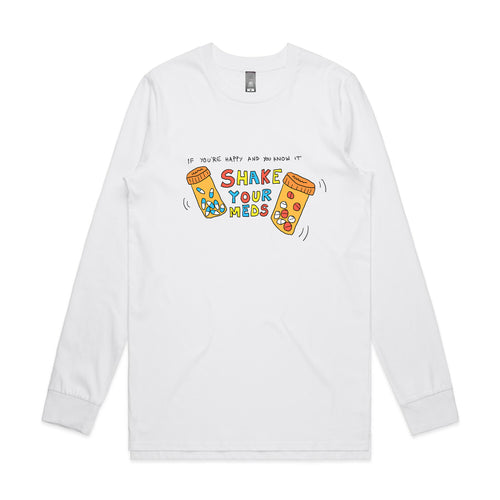Shake Your Meds Tee by Lonely Kids Club. All clothing from our T-shirts to our shorts and hoodies are ethically made, and printed packed and shipped from Sydney.