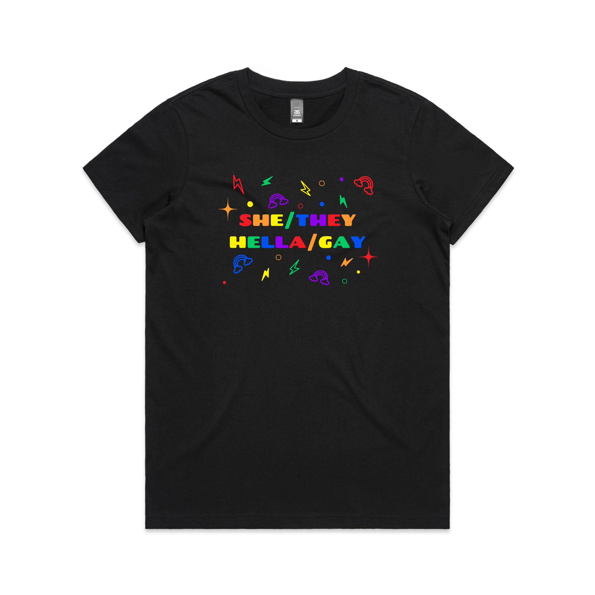 She/They Hella/Gay Tee