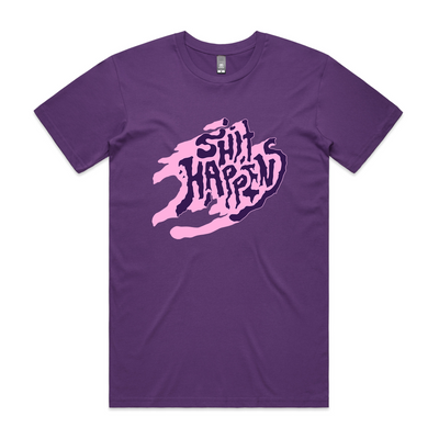 Shit Happens Tee by Lonely Kids Club. All clothing from our T-shirts to our shorts and hoodies are ethically made, and printed packed and shipped from Sydney.
