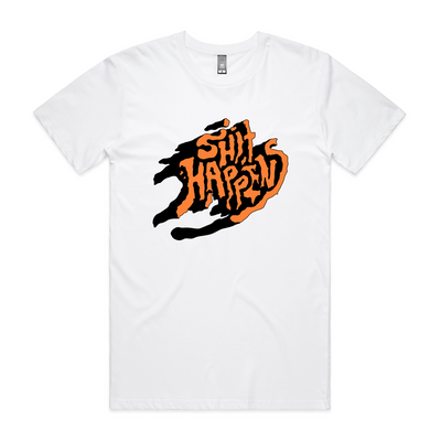 Shit Happens Tee by Lonely Kids Club. All clothing from our T-shirts to our shorts and hoodies are ethically made, and printed packed and shipped from Sydney.