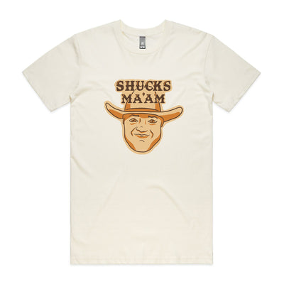 Shucks Ma'am Tee by Lonely Kids Club. All clothing from our T-shirts to our shorts and hoodies are ethically made, and printed packed and shipped from Sydney.