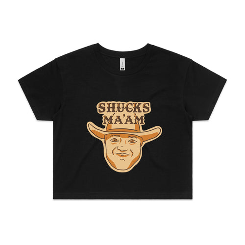 Shucks Ma'am Tee by Lonely Kids Club. All clothing from our T-shirts to our shorts and hoodies are ethically made, and printed packed and shipped from Sydney.