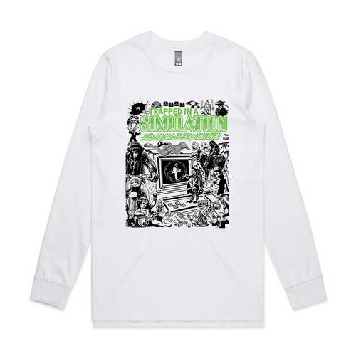 Simulation Tee by Lonely Kids Club. All clothing from our T-shirts to our shorts and hoodies are ethically made, and printed packed and shipped from Sydney.