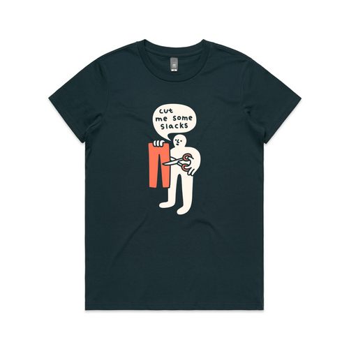 Cut Me Some Slacks Tee by Lonely Kids Club. All clothing from our T-shirts to our shorts and hoodies are ethically made, and printed packed and shipped from Sydney.