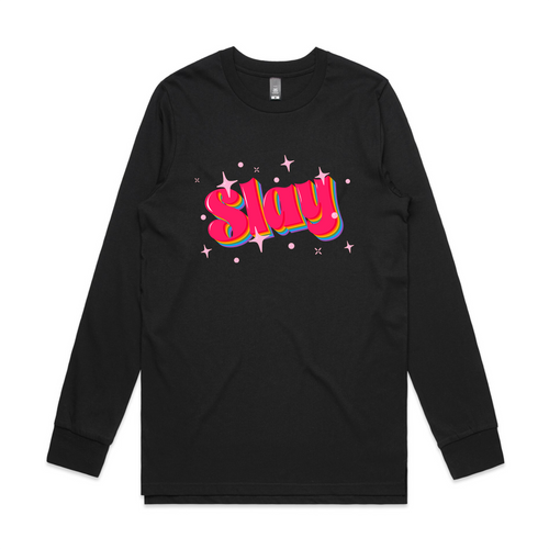 Slay Tee by Lonely Kids Club. All clothing from our T-shirts to our shorts and hoodies are ethically made, and printed packed and shipped from Sydney.