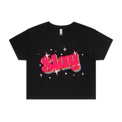 Slay Tee by Lonely Kids Club. All clothing from our T-shirts to our shorts and hoodies are ethically made, and printed packed and shipped from Sydney.