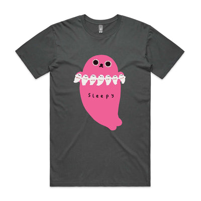 Sleepy Seal Tee by Lonely Kids Club. All clothing from our T-shirts to our shorts and hoodies are ethically made, and printed packed and shipped from Sydney.