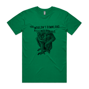 Slender Loris Tee by Lonely Kids Club. All clothing from our T-shirts to our shorts and hoodies are ethically made, and printed packed and shipped from Sydney.