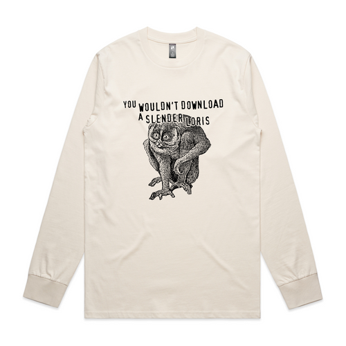 Slender Loris Tee by Lonely Kids Club. All clothing from our T-shirts to our shorts and hoodies are ethically made, and printed packed and shipped from Sydney.